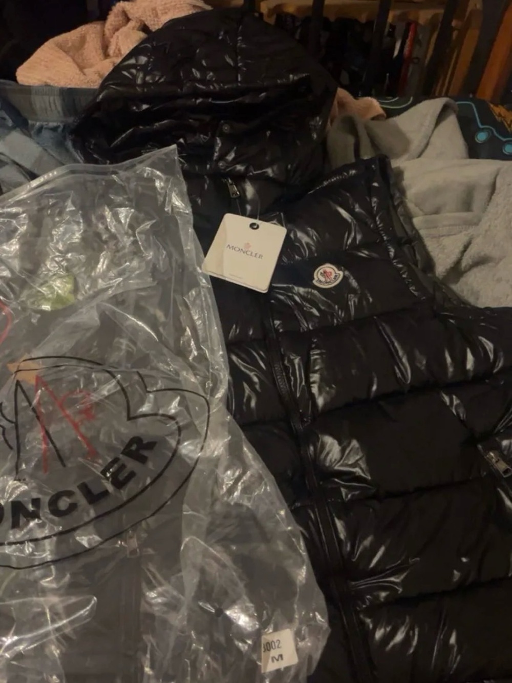 Moncler Kids Black Puffer Jacket with Hood